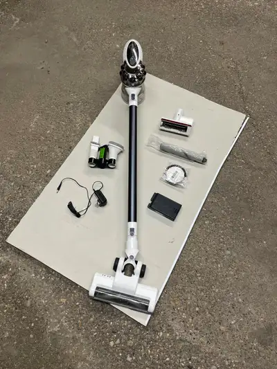 Works great! All pieces/attachments are there. Extra battery. Replacement filter. Paid $180.00 Extra...