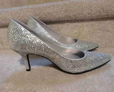 Sparkly Silver shoes, View more