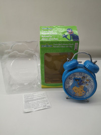 Sesame Street Blue Cookie Monster Twin Bell Alarm Clock