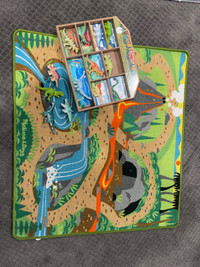 Melissa and Doug dinosaur rug and figures 