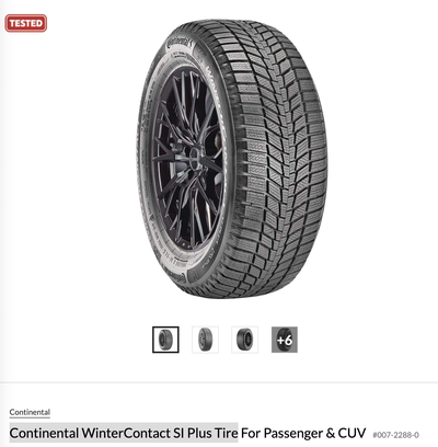 Selling a set of 4 Continental WinterContact SI Plus winter tires mounted on 17” rims. Tire size: 23...