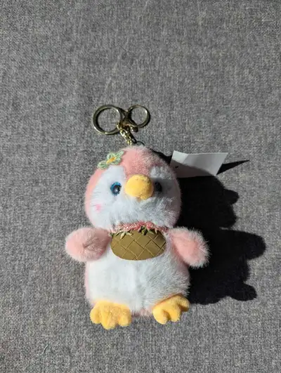 Pink Penguin Plush Keychain, View more