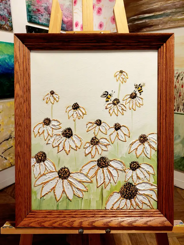 Original Painting, Echinacea, framed in Arts & Collectibles in Hamilton - Image 4
