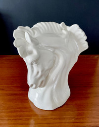 Ceramic White Horse Head Bust