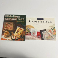 Cross stitch craft projects hardcover books lot of two