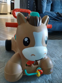 Fisher Price walk, bounce & ride pony English and French 