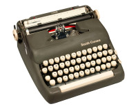 Smith Corona Super portable typewriter in Sapphire Grey - 1950s