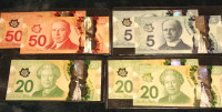 Circulated Canadian Paper Money