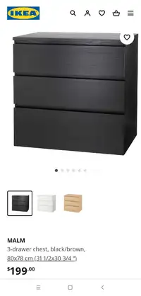 IKEA three-drawer chest