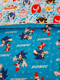 Sonic the Hedgehog quilting cotton roll ends