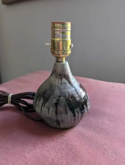 Small handmade pottery ceramic MCM lamp, View more