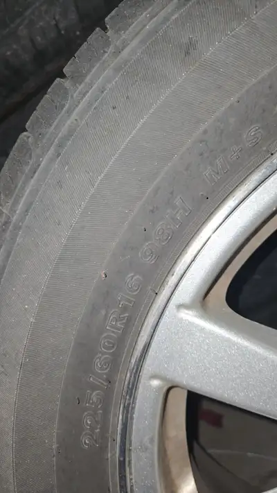 5x115 bolt pattern rims 225/60r16 all season tires on 97 buick rims P205/70r15 winter tires on steel...