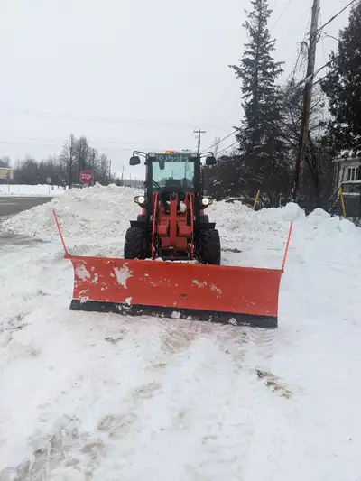 2021 R630 Kubota wheel loader with 1200hrs snow blade and bucket included. Other attachments also av...