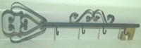 Vintage Black Wrought Iron Skeleton Key Wall Mounted Key Rack