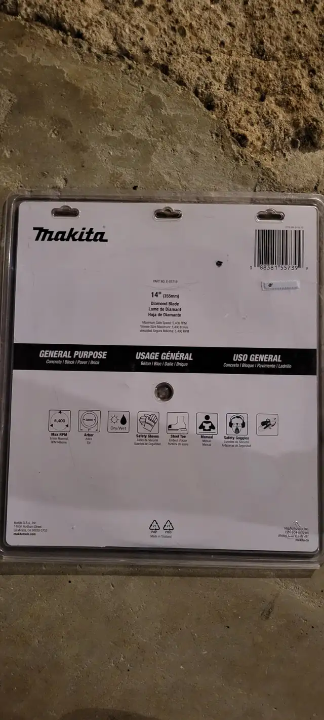 Makita 14 inch diamond blade in Power Tools in Regina - Image 3