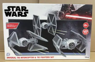 Star Wars 4D Cityscape Imperial TIE Interceptor & TIE Fighters Set 4D Model Kit Triple Pack Set Set...