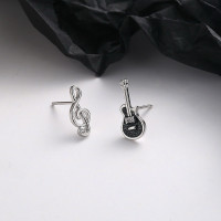 Music symbolism / silver Earrings 