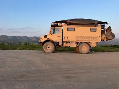 1987 Unimog 1300L ex military, converted and imported to Canada from Germany in 2013, and now restin...