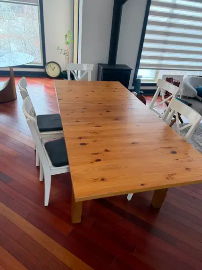 IKEA table and 6 chairs, View more