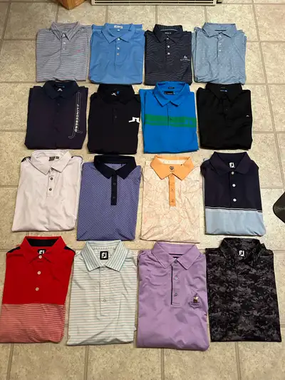 Men’s Large Golf shirts - FJ, Peter Millar, JL, Johnnie O, etc., View more
