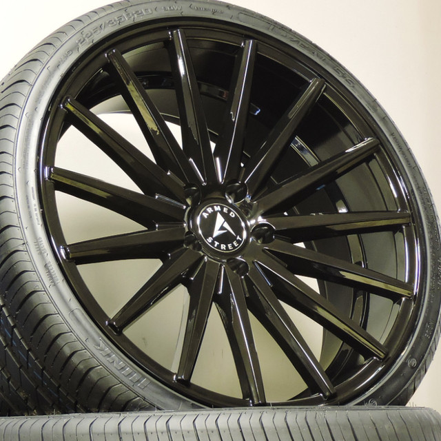 BRAND NEW! gloss BLACK 20 INCH CONCAVE rims W/NEW TIRES!! rival in Tires & Rims in Edmonton