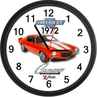 1972 Chevy Camaro Z28 (Hugger Orange) Custom Wall Clock - New