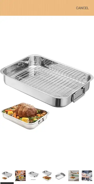 Roasting Pan with Rack Stainless Steel, View more