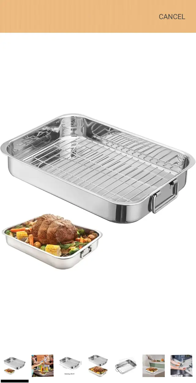 Roasting Pan with Rack Stainless Steel