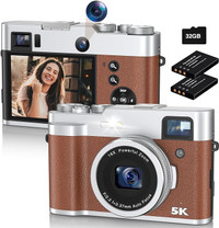 5K Digital Dual Camera with Front and Rear Selfie Lens