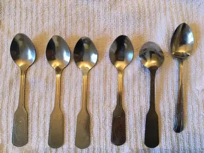 Coffee spoons stainless steel 6 for $20, 4 1/2” long + flatware, View more