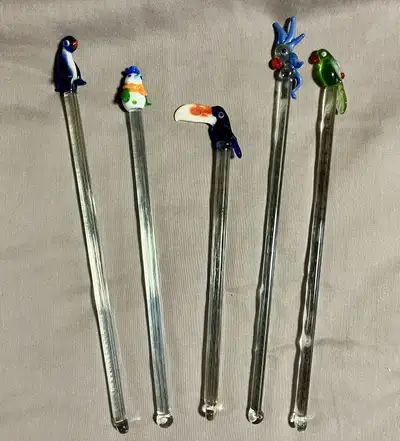 Glass Bird Stir Sticks, View more