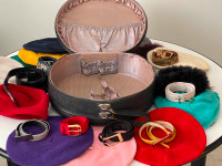 Womens Berets, Belts and Antique Beauty Case