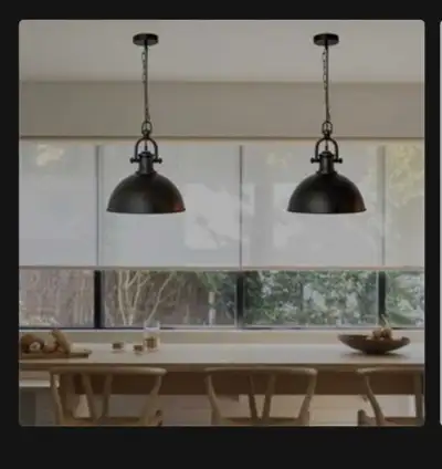 Brand NEW - 2 DECORISTRA RAVENNA BLACK METAL PENDANTS LIGHTING FIXTURE BLACK FINISH Retails for $474...