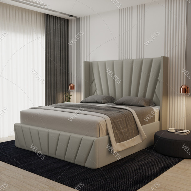 Elegant Headboard| Velvet Bed | Ottoman Bed Lift-Up Storage BED in Beds & Mattresses in Oshawa / Durham Region - Image 4