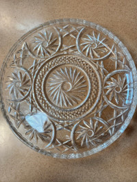 Antique Pinwheel Lead Crystal Plate 