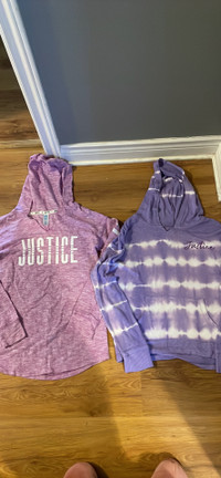 Youth size 12 Justice light sweaters/shirts 