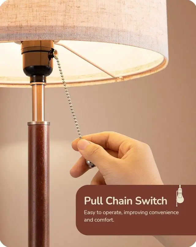 EDISHINE Mid Century Table Lamp, Solid Wood and Metal in Indoor Lighting & Fans in City of Toronto - Image 5