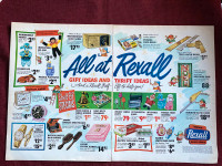 1964 Rexall Drug Store Large 2-Page Original Ad