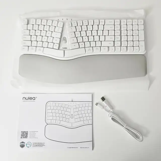 Nulea HA398 Ergonomic Split Wired Keyboard Palm Rest Full Size585103436070277122