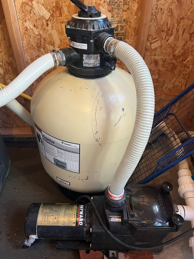 Pool pump and sand filter, View more