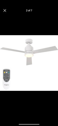 POLYECO Ceiling Fans with Lights Remote Control, 48 Inch Matte W