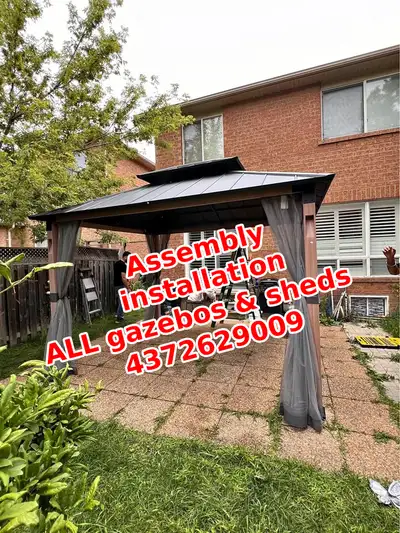 Assembling a wood-aluminum gazebo sheds, View more