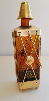 Bargain:Vintage  Japan Brass Liquor Bottle Decanter Music Box