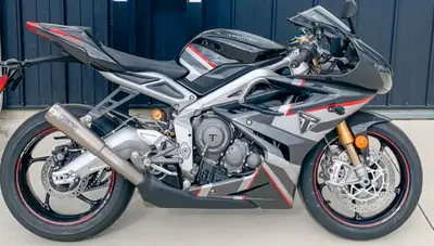 This 2021 Triumph Daytona Moto2 755 is one of 765 limited-edition motorcycles, and it was purchased...