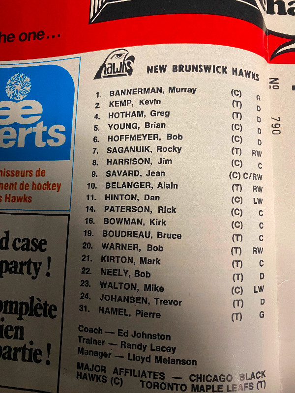 1978-1979 New Brunswick Hawks Game Day Program in Arts & Collectibles in Moncton - Image 2