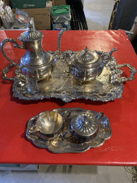 Vintage Edinborough Plate E.P. Copper Silver Coffee Tea Set
