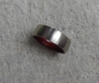 bague en inox brossé avec insertion de bois taille 10