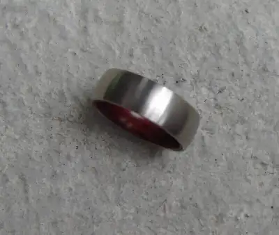 bague en inox brossé avec insertion de bois taille 10, View more