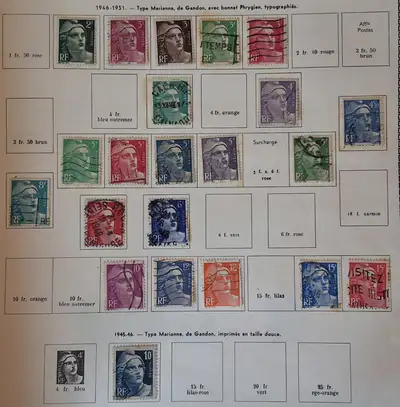 France timbres lot 22 X Marianne de Gandon 1945 -, View more