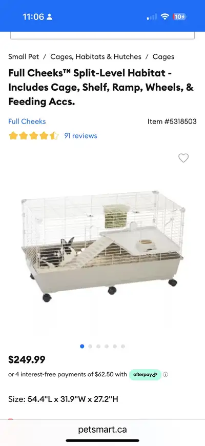 Full Cheeks™ Split-Level Habitat - Includes Cage, Shelf, Ramp, W, View more